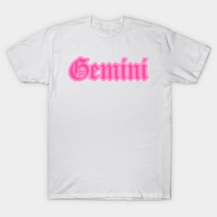 Gemini Zodiac Pink Astrology Aesthetic T-Shirt